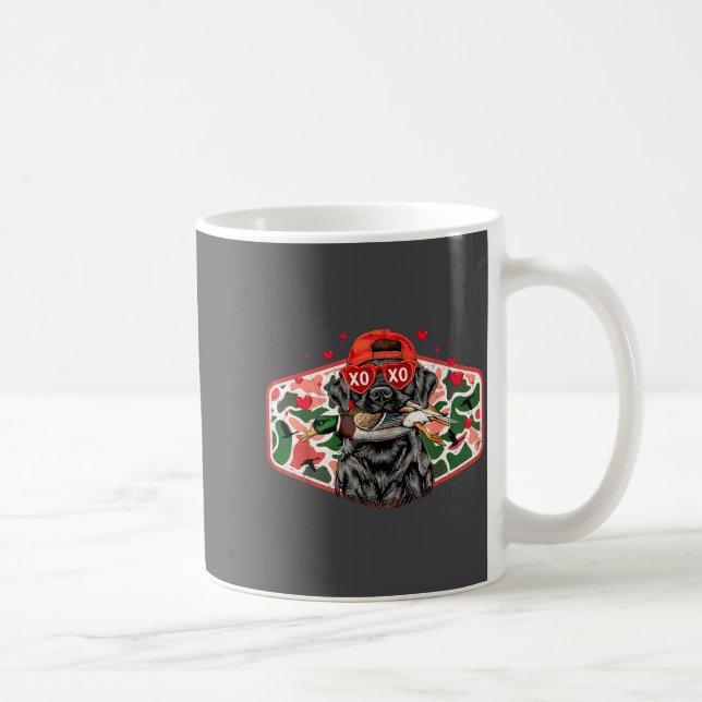 Duck Hunting Black Lab Camo Valentine's Day Xoxo H Coffee Mug (Right)