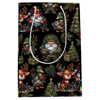 Duck Hunting Camo Gnomes Medium Gift Bag