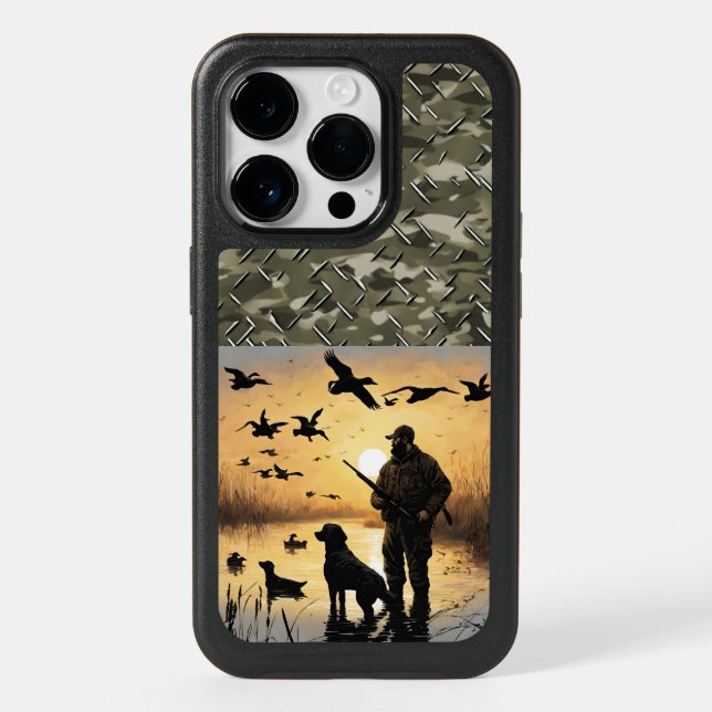 Duck Hunting Camo Marsh Outdoors Labrador Sunset Otterbox iPhone Case (Back)