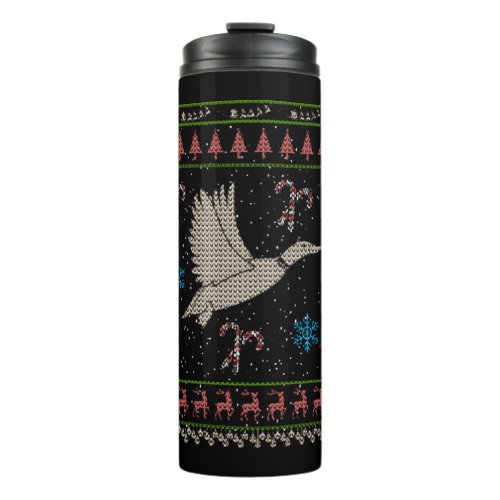 Duck Hunting Christmas Ugly Sweater Duck Hunter Thermal Tumbler
