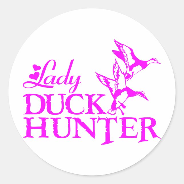 DUCK HUNTING CLASSIC ROUND STICKER (Front)