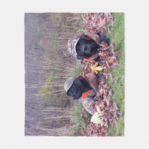 Duck Hunting Dogs Black Lab Fleece Blanket Zazzle