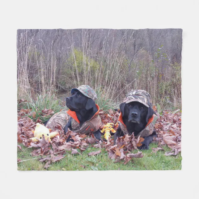 Duck Hunting Dogs Black Lab Fleece Blanket Zazzle