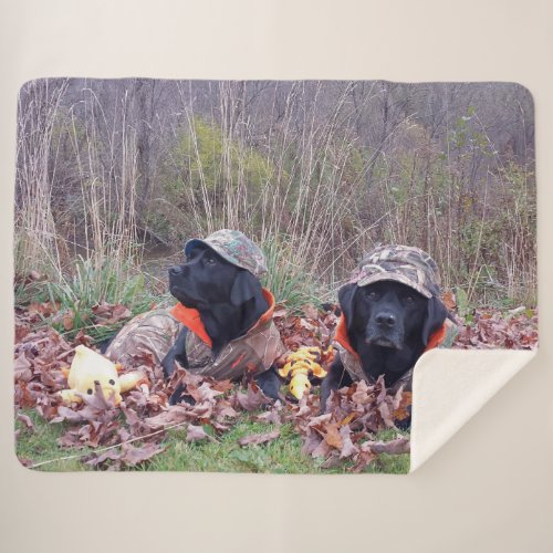 Duck Hunting Dogs _ Black Labrador _ Black Lab Sherpa Blanket