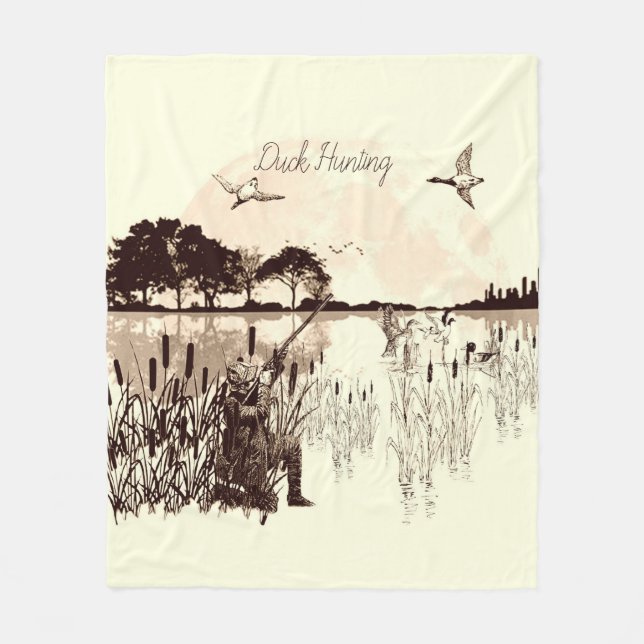 Duck Hunting   Fleece Blanket (Front)