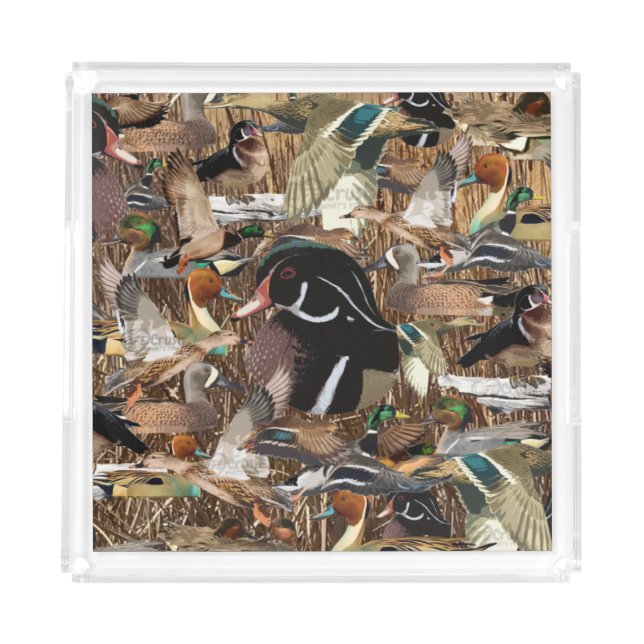 Duck Hunting Gifts, Duck Décor Acrylic Tray (Front)