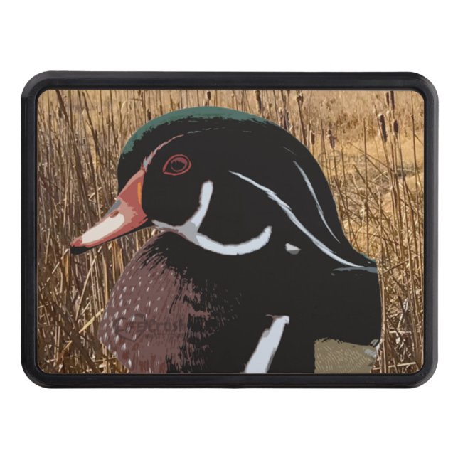 Duck Hunting Gifts, Wood Duck Hitch Cover (Front)