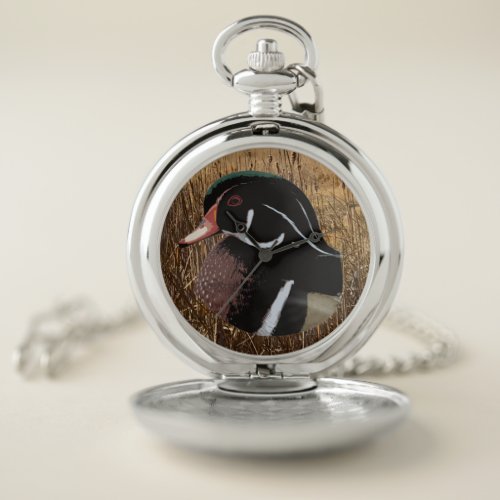 Duck Hunting Gifts Wood Duck Hunter Pocket Watch