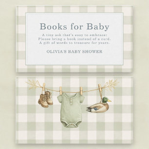 Duck Hunting Gingham Books For Baby Enclosure Card