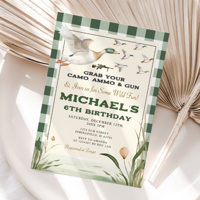 Duck Hunting Grab Your Gun Wild Fun Boy Birthday Invitation (Creator Uploaded)