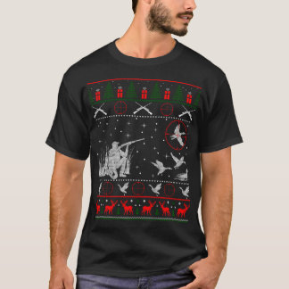 Duck Hunting Hunter Christmas Gift Ugly Christmas T-Shirt