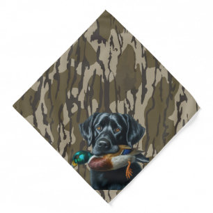 Duck Hunting Labrador Retriever Bottomland Camo Bandana