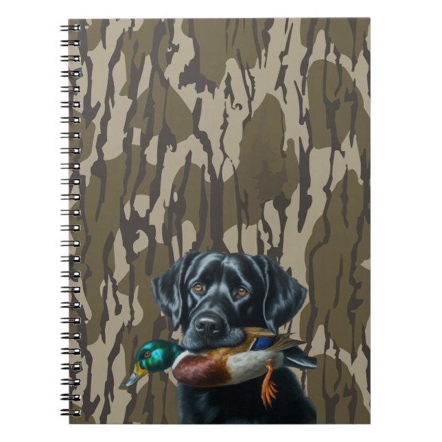 Duck Hunting Labrador Retriever Bottomland Camo Notebook (Front)