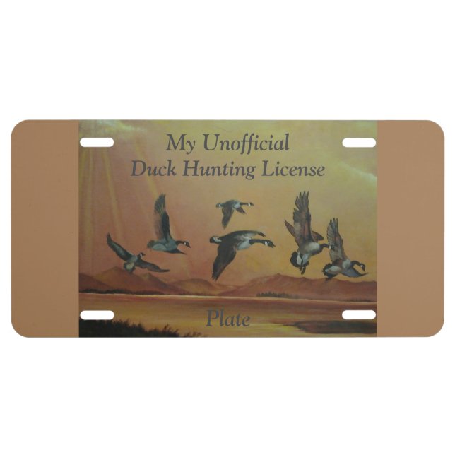 Duck Hunting License Plate (Front)