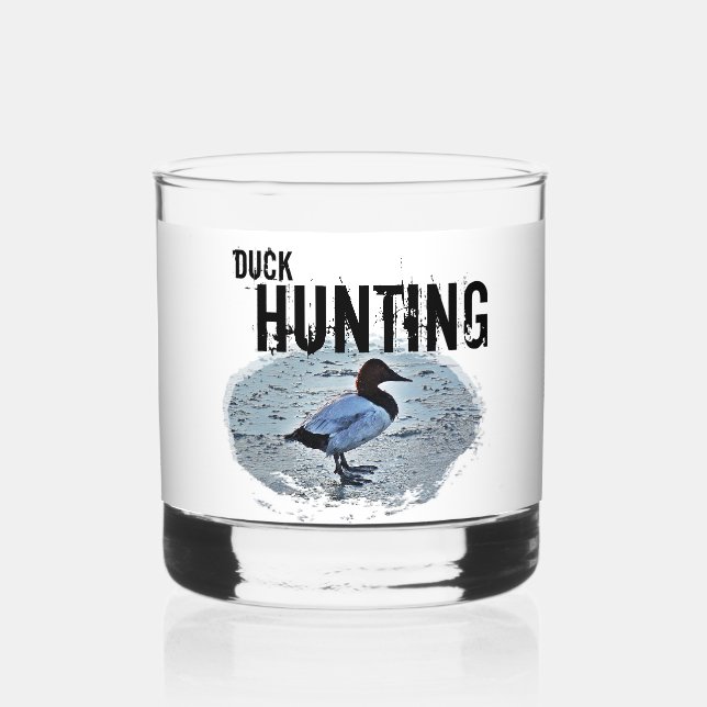 Duck Hunting Mallard Outdoors Sport Hobby Whiskey Glass (Front)