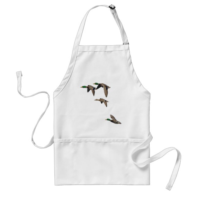 Duck Hunting Mallards in Flight Adult Apron (Front)