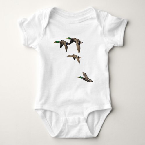 Duck Hunting Mallards in Flight Baby Bodysuit
