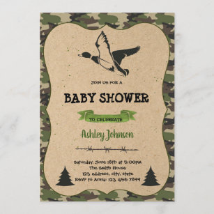 Hunting themed store baby shower invitations