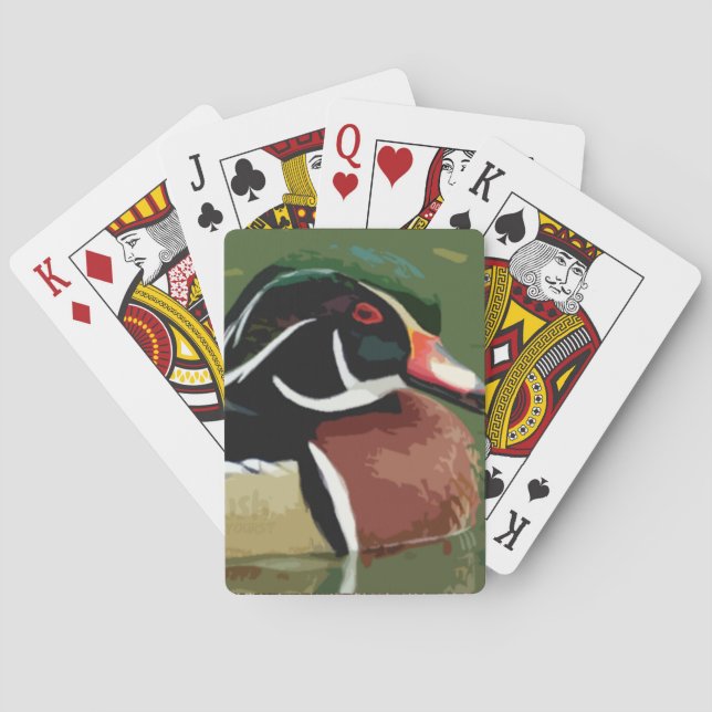 Duck Hunting Playing Cards, Wood Duck  Poker Cards (Back)