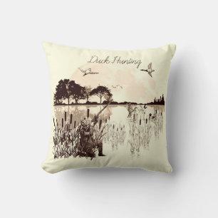 Duck Hunting Throw Pillow