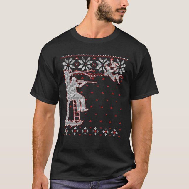 Duck Hunting Ugly Christmas Sweater, Duck Hunter C T-Shirt (Front)