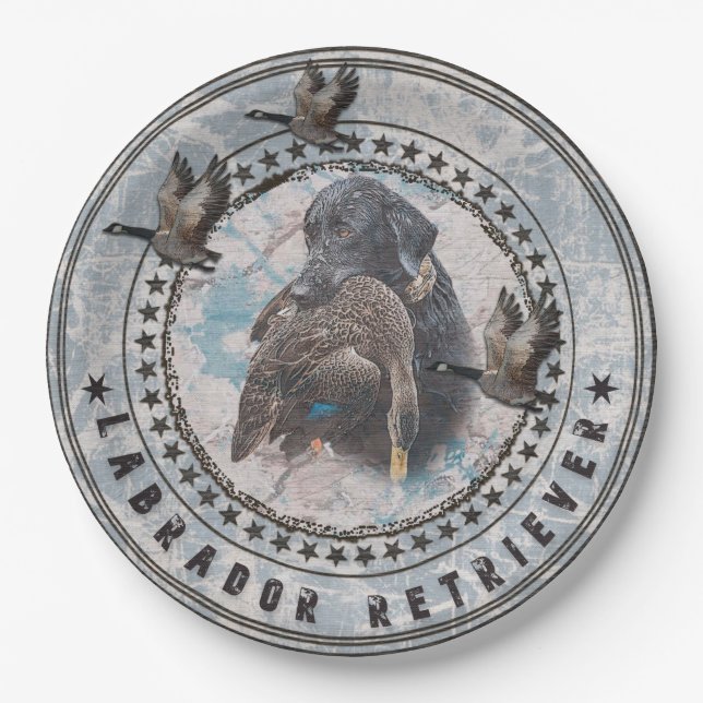 Duck Hunting with a Labrador Retriever‎ Paper Plates (Front)