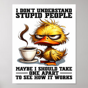 Duck I Dont Understand Stupid People Maybe I Shoul Poster