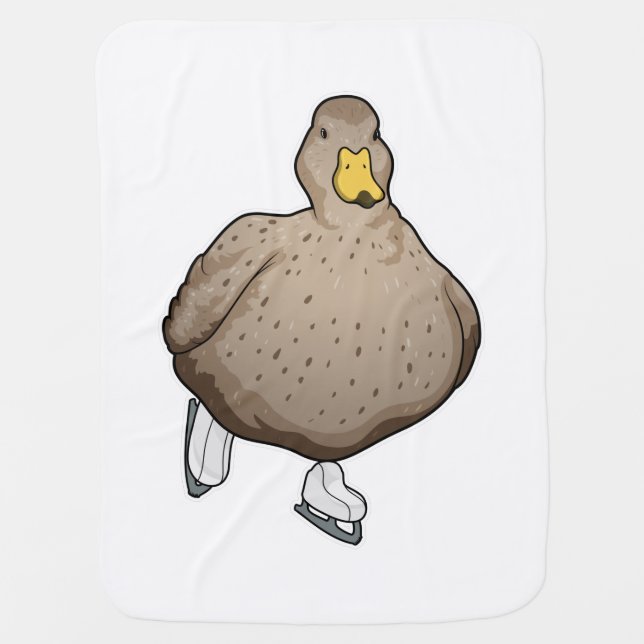 Duck Ice skating Ice skates Baby Blanket (Front)
