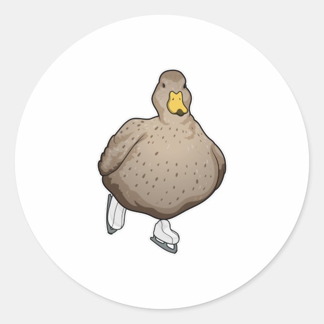 Duck Ice skating Ice skates Classic Round Sticker (Front)