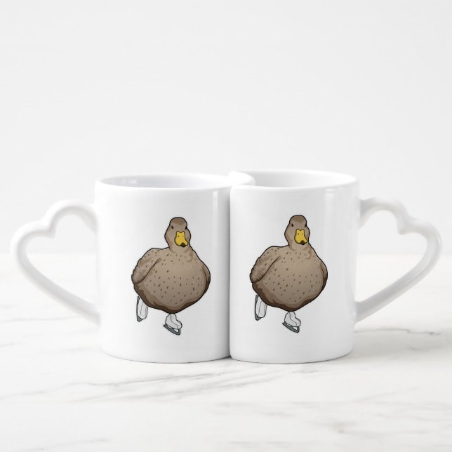Duck Ice skating Ice skates Coffee Mug Set (Front Nesting)