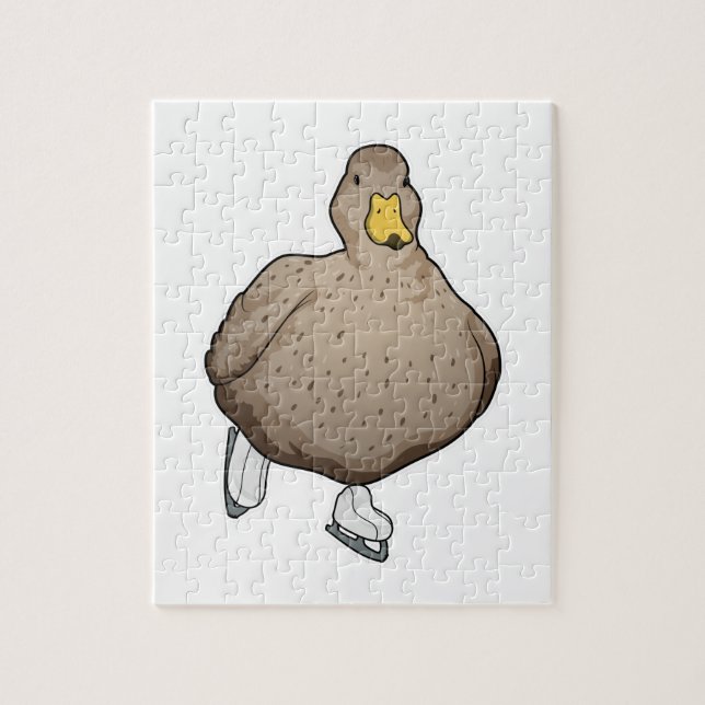 Duck Ice skating Ice skates Jigsaw Puzzle (Vertical)