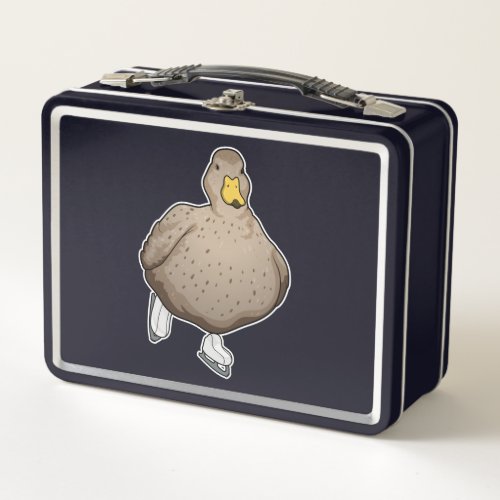 Duck Ice skating Ice skates Metal Lunch Box