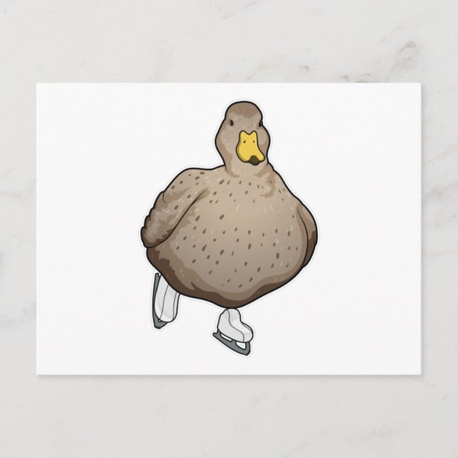 Duck Ice skating Ice skates Postcard (Front)