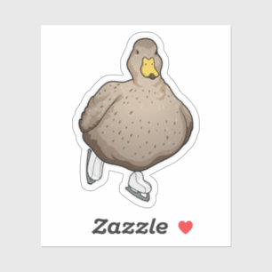 Duck Ice skating Ice skates Sticker