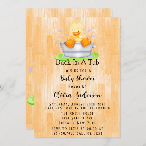 Duck in a Tub Any Child Baby Shower Invitation