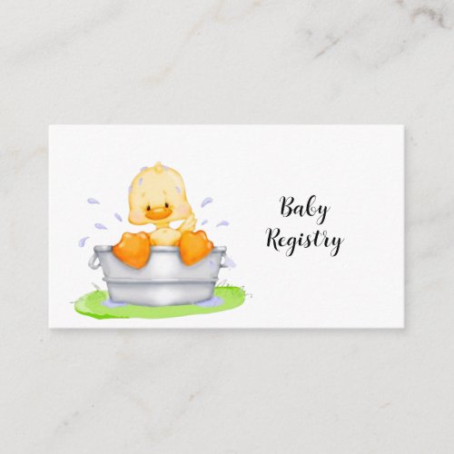 Duck In a Tub Baby Registry Enclosure Card