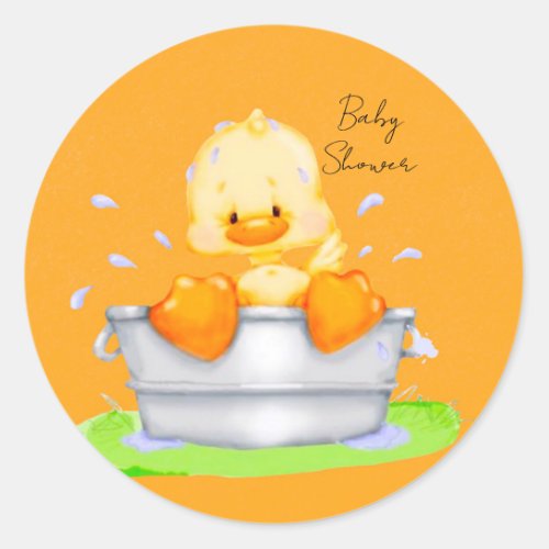Duck in a Tub Baby Shower Classic Round Sticker