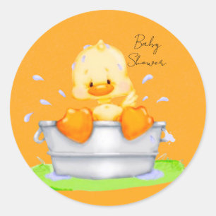 Duck in a Tub Baby Shower Classic Round Sticker