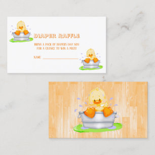 Duck in a Tub Baby Shower Diaper Raffle Business Card