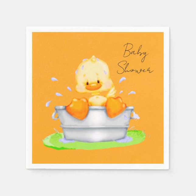 Duck in a Tub Baby Shower Napkins (Front)