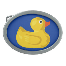 Duck in blue pond oval belt buckle