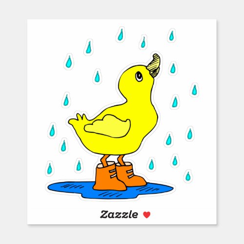 Duck In Rain Custom_Cut Vinyl Sticker