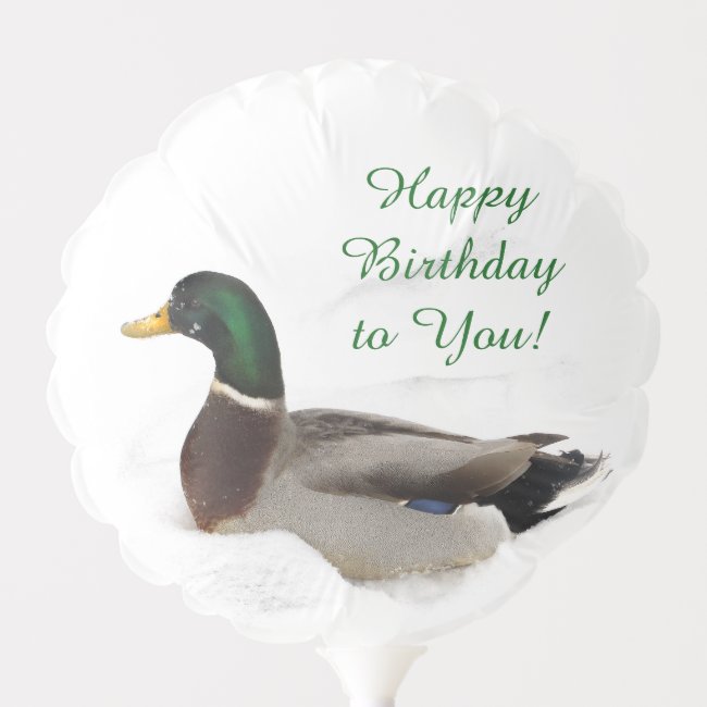 Duck in Snow Animal Birthday Balloon