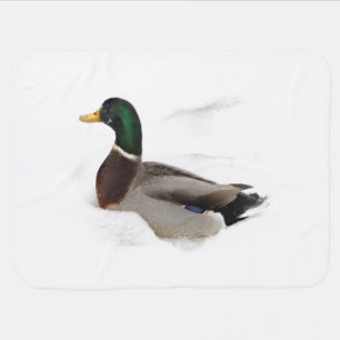 Duck in Snow Baby Blanket