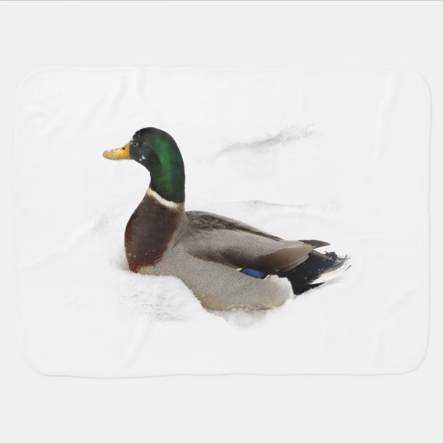 Duck in Snow Baby Blanket (Horizontal)