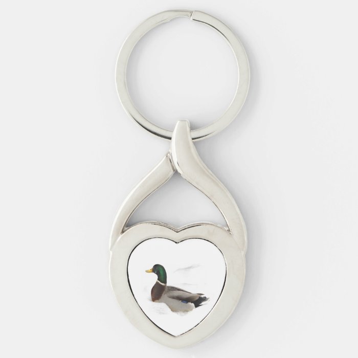 Duck in Snow Key Chains