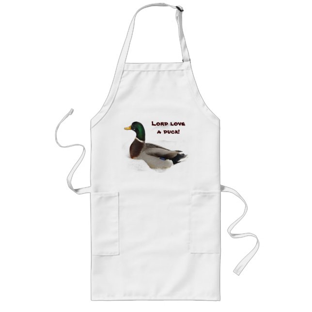 Duck in Snow Long Apron (Front)