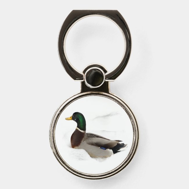 Duck in Snow Phone Ring Holder