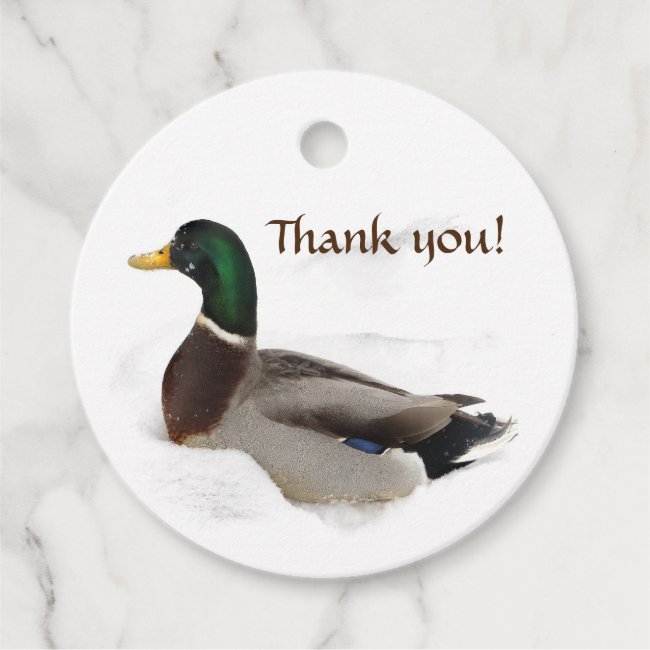 Duck in Snow Thank You Favor Tags