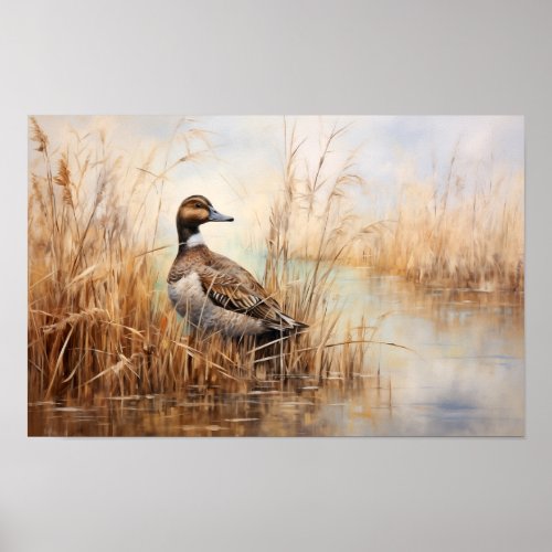 Duck in the Marsh Poster